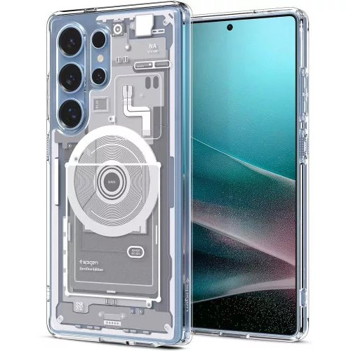 SPIGEN case ULTRA HYBRID MAG compatible with MAGSAFE SAMSUNG GALAXY S25 Ultra zero one tok, fehér