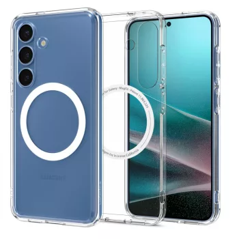   SPIGEN case ULTRA HYBRID MAG compatible with MAGSAFE SAMSUNG GALAXY S25 clear / tok, fehér