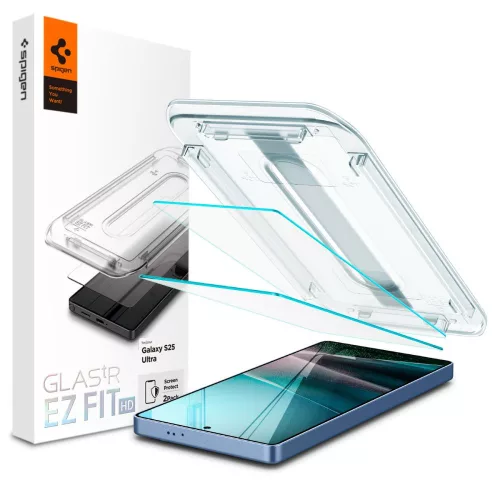Spigen Glas.TR "Ez Fit" HD Samsung Galaxy S25 Ultra kijelzővédő üvegfólia felhelyező applikátorral 2db