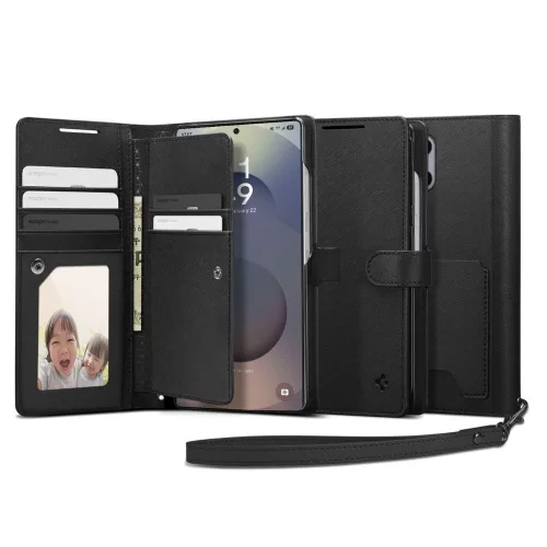 SPIGEN WALLET Samsung GALAXY S25 ULTRA tok, fekete