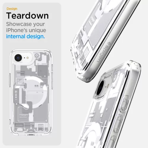 SPIGEN case ULTRA HYBRID MAG MagSafe Apple iPhone 16e zero one tok, fehér