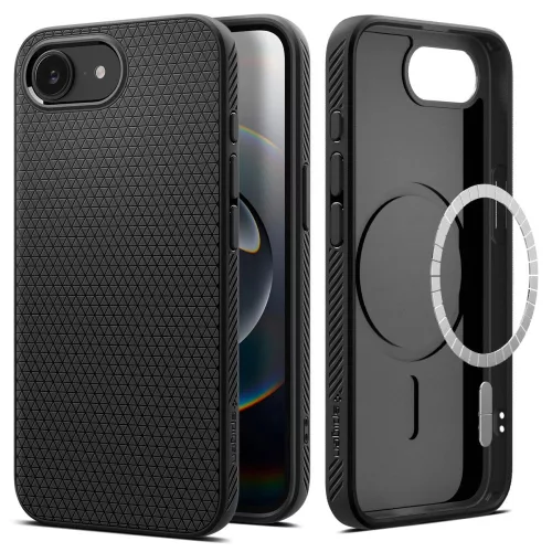 Spigen Liquid Air Mag MagSafe iPhone 16e Case tok, matt fekete