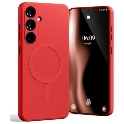 Mercury MagSafe Semi-Silicone Samsung Galaxy S24 FE tok, piros