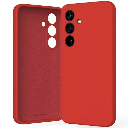 Mercury Silicone Samsung Galaxy S25 S931 tok, piros