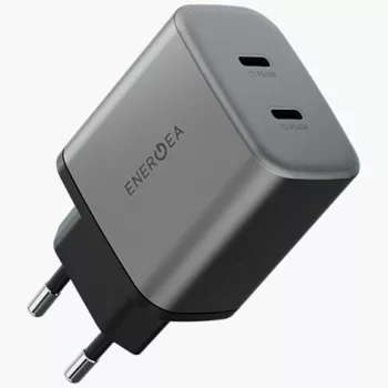  Energea hálózati töltő Ampcharge GaN45 2xUSB-C PD/PPS/QC3.0 45W , szürke
