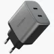 Energea hálózati töltő Ampcharge GaN45 2xUSB-C PD/PPS/QC3.0 45W , szürke