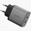 Energea hálózati töltő Ampcharge GaN45 2xUSB-C PD/PPS/QC3.0 45W , szürke