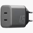 Energea hálózati töltő Ampcharge GaN45 2xUSB-C PD/PPS/QC3.0 45W , szürke