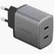 Energea hálózati töltő Ampcharge GaN45 2xUSB-C PD/PPS/QC3.0 45W , szürke