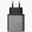 Energea hálózati töltő Ampcharge GaN45 2xUSB-C PD/PPS/QC3.0 45W , szürke