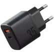 Energea Bazic hálózati töltő Goport Velox Kit 1xUSB-C 1xUSB-A GaN 35W with kábel, fekete