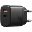 Energea Bazic hálózati töltő Goport Velox Kit 1xUSB-C 1xUSB-A GaN 35W with kábel, fekete