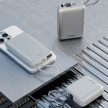 PowerBank 3in1 Bazic Fusion Mini 10000mAh, USB-C/Lightning kábellel, szürke