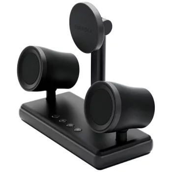   Energea Magaudio Stand 2in1 Qi2 stereo speaker, vezeték nélküli töltő, szürke