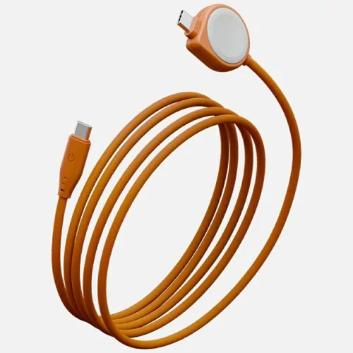Energea Flow Duo Watch 2-in-1 USB-C USB-C + Apple Watch Charger 480 Mb/s 60W, 1,5m, kábel, narancssárga