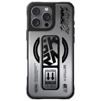   Kira Kobai iPhone 16 Pro, 6.3" Magnetic Charging Grip Stand chrome tok, ezüst