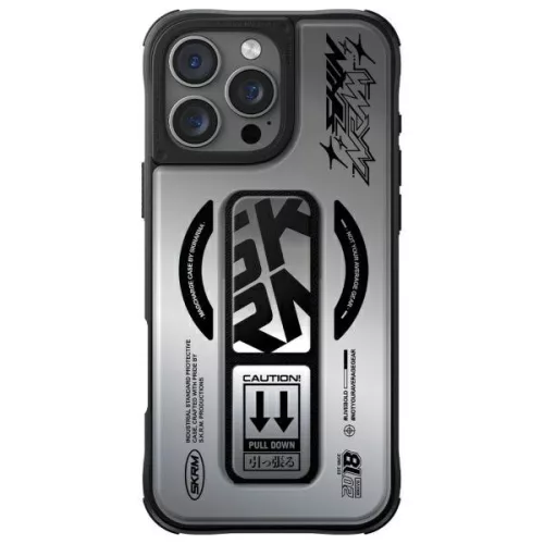 Kira Kobai iPhone 16 Pro, 6.3" Magnetic Charging Grip Stand chrome tok, ezüst