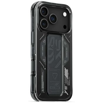   Skinarma Helio Case iPhone 17 Pro Magnetic Charging + Grip Stand tok, grafitszürke