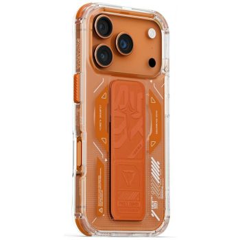   Skinarma Helio Case iPhone 17 Pro Magnetic Charging + Grip Stand tok, narancs