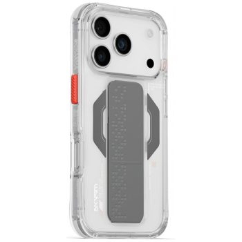   Skinarma Haxa Case iPhone 17 Pro Magnetic Charging + Grip Stand tok, átlátszó