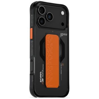   Skinarma Haxa Case iPhone 17 Pro Max Magnetic Charging + Grip Stand tok, grafitszürke