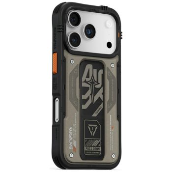   Skinarma Aegis iPhone 17 Pro Magnetic Charging + Grip Stand tok, szürke