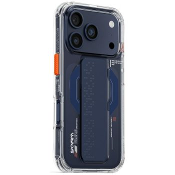   Skinarma Haxa iPhone 17 Pro Magnetic Charging + Grip Stand tok, kék