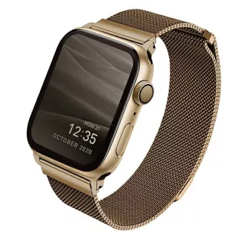   UNIQ Dante óraszíj Apple Watch Series 1/2/3/4/5/6/7/8/SE/SE2 42/44/45mm Stainless Steel, arany