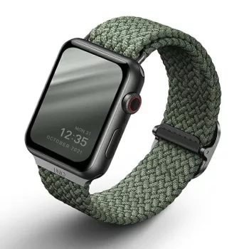   UNIQ óraszíj Aspen Apple Watch 40/38/41mm Series 1/2/3/4/4/5/6/7/8/9/SE/SE2 fonott, zöld
