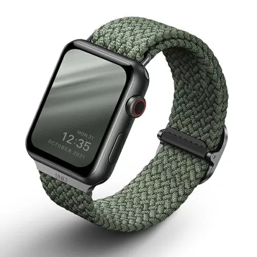 UNIQ óraszíj Aspen Apple Watch 40/38/41mm Series 1/2/3/4/4/5/6/7/8/9/SE/SE2 fonott, zöld