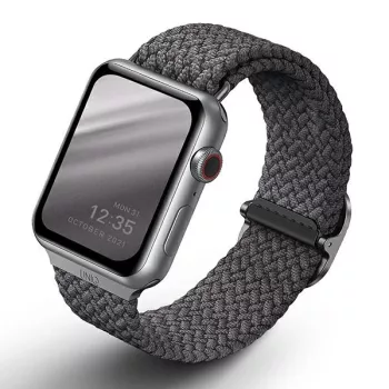   UNIQ óraszíj Aspen Apple Watch 40/38/41mm Series 1/2/3/4/4/5/6/7/8/9/SE/SE2 fonott, szürke
