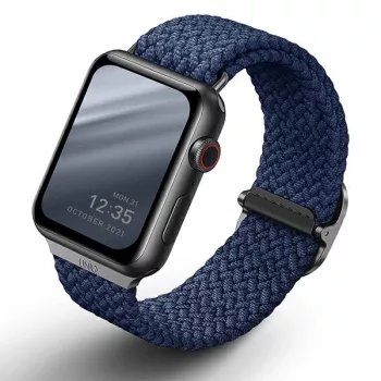   UNIQ óraszíj Aspen Apple Watch 40/38/41mm Series 1/2/3/4/4/5/6/7/8/9/SE/SE2 fonott, kék