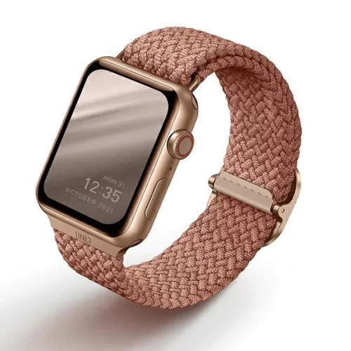 UNIQ óraszíj Aspen Apple Watch 44/42/45 mm Series 1/2/3/4/4/5/6/7/8/9/SE/SE2 fonott, pink
