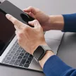 UNIQ Revix óraszíj Apple Watch Series 1/2/3/4/5/6/7/8/SE/SE2 38/40/41mm Reversible Magnetic tok, fekete-kék