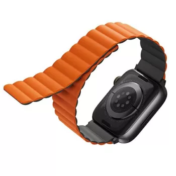   UNIQ Revix óraszíj Apple Watch Series 1-8/SE/SE2/Ultra 42/44/45/49mm Reversible Magnetic, szürke-, narancssárga