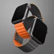UNIQ Revix óraszíj Apple Watch Series 1-8/SE/SE2/Ultra 42/44/45/49mm Reversible Magnetic, szürke-, narancssárga