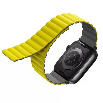   UNIQ Revix óraszíj Apple Watch Series 1-8/SE/SE2/Ultra 42/44/45/49mm Reversible Magnetic, sárga-szürke