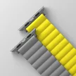 UNIQ Revix óraszíj Apple Watch Series 1-8/SE/SE2/Ultra 42/44/45/49mm Reversible Magnetic, sárga-szürke