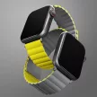 UNIQ Revix óraszíj Apple Watch Series 1-8/SE/SE2/Ultra 42/44/45/49mm Reversible Magnetic, sárga-szürke