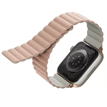   UNIQ Revix óraszíj Apple Watch Series 1-8/SE/SE2/Ultra 42/44/45/49mm Reversible Magnetic rózsaszín-bézs