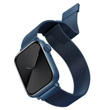   UNIQ óraszíj Dante Apple Watch Series 1/2/3/4/4/5/6/7/8/9/SE/SE2 38/40/41mm rozsdamentes acél, kék