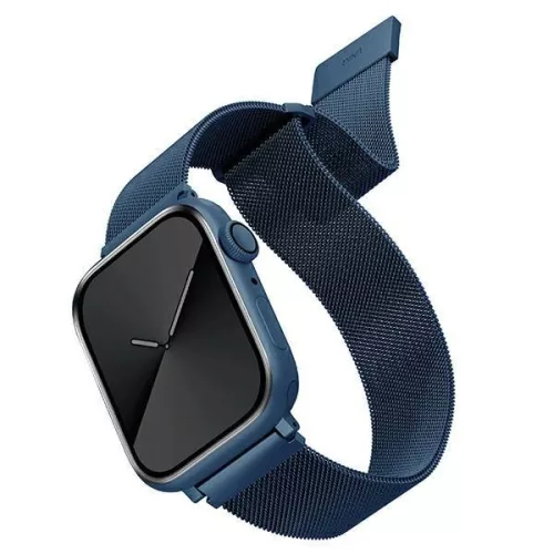 UNIQ óraszíj Dante Apple Watch Series 1/2/3/4/4/5/6/7/8/9/SE/SE2 38/40/41mm rozsdamentes acél, kék