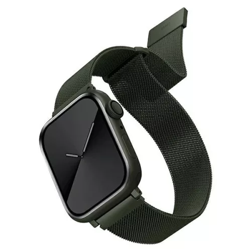 UNIQ óraszíj Dante Apple Watch Series 1/2/3/4/4/5/6/7/8/9/SE/SE2 38/40/41mm rozsdamentes acél, zöld