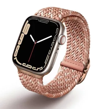   UNIQ óraszíj Aspen Apple Watch 40/38/41mm Series 1/2/3/4/4/5/6/7/8/9/SE/SE2 fonott, rózsaszín