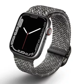   UNIQ óraszíj Aspen Apple Watch 44/42/45 mm Series 1/2/3/4/4/5/6/7/8/9/SE/SE2 fonott, szürke