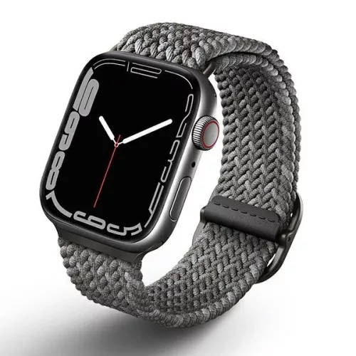 UNIQ óraszíj Aspen Apple Watch 44/42/45 mm Series 1/2/3/4/4/5/6/7/8/9/SE/SE2 fonott, szürke
