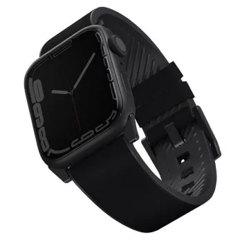   UNIQ óraszíj Straden Apple Watch Series 1/2/3/4/4/5/6/7/8/9/SE/SE2/Ultra/Ultra 2 42/44/45/49mm. Bőr hibrid óraszíj, fekete