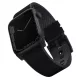 UNIQ óraszíj Straden Apple Watch Series 1/2/3/4/4/5/6/7/8/9/SE/SE2/Ultra/Ultra 2 42/44/45/49mm. Bőr hibrid óraszíj, fekete