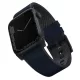 UNIQ óraszíj Straden Apple Watch Series 1/2/3/4/4/5/6/7/8/9/SE/SE2/Ultra/Ultra 2 42/44/45/49mm. Bőr hibrid óraszíj, kék