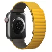 UNIQ Revix óraszíj Apple Watch Series 1-8/SE/SE2/Ultra 42/44/45/49mm Reversible Magnetic mustard-khaki
